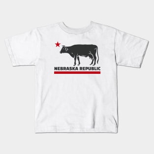 Funny Nebraska Republic // California State Flag Parody Kids T-Shirt